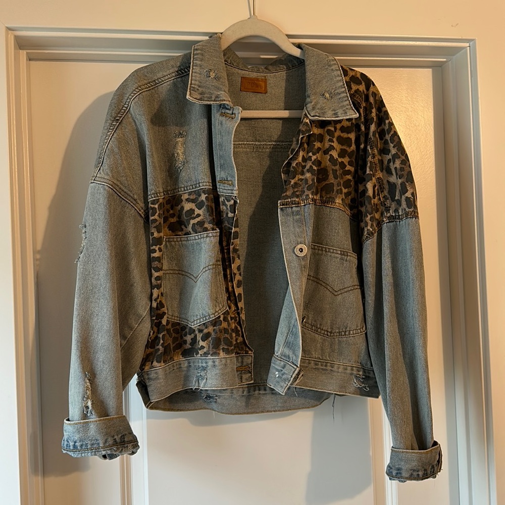 Cheetah Jean Jacket